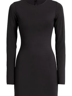 Long sleeved crewneck mini dress