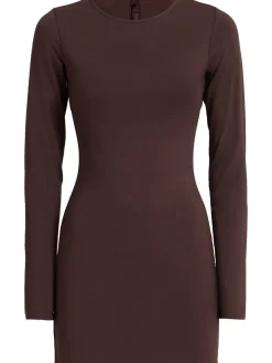 Long sleeved crewneck mini dress