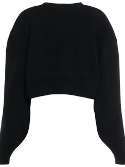 Maglia cropped in lana e cashmere