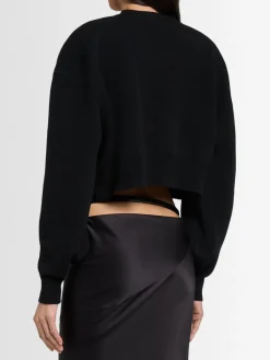 Maglia cropped in lana e cashmere