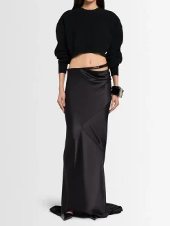 Maglia cropped in lana e cashmere