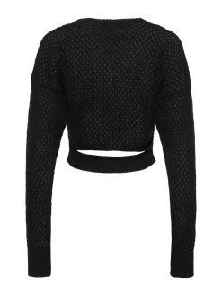 Maglia cropped in misto cotone
