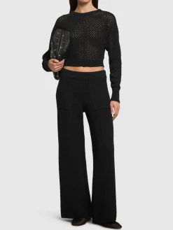 Maglia cropped in misto cotone