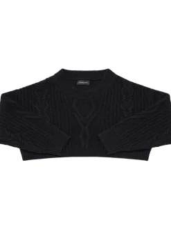 Maglia cropped in misto lana