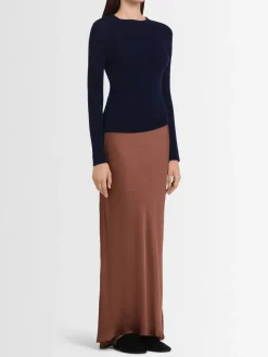 Maglia girocollo Ada in lana a costine