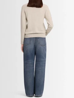 Maglia girocollo Ida in lana con maniche raglan