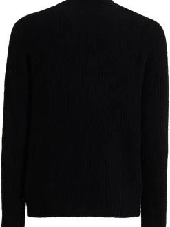 Maglia girocollo in lana a coste inglesi