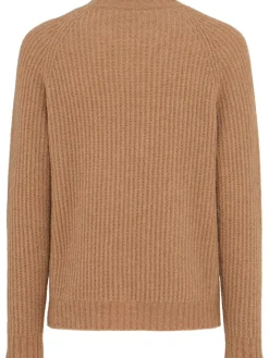 Maglia girocollo in lana a coste inglesi