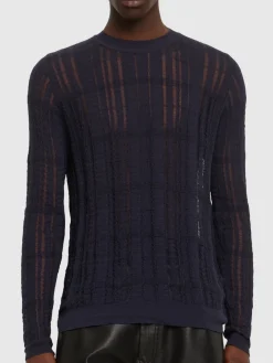Maglia girocollo in misto cotone
