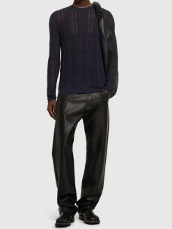 Maglia girocollo in misto cotone