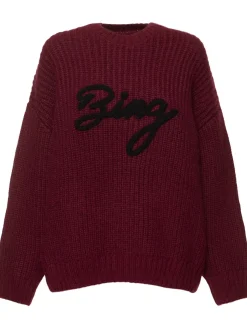 Maglia Sydney in misto lana a costine con logo