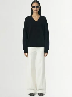 Maglia Zefiro in eco-cashmere con scollo a V