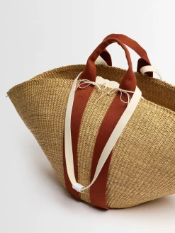 Maxi Sophie raffia effect tote bag