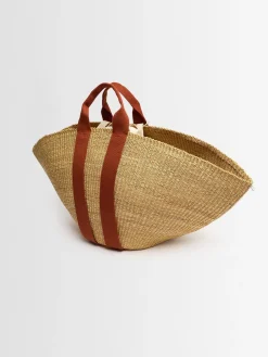 Maxi Sophie raffia effect tote bag