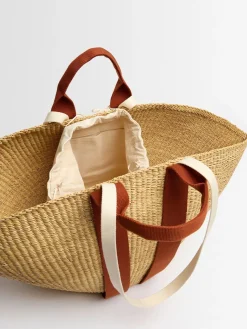 Maxi Sophie raffia effect tote bag