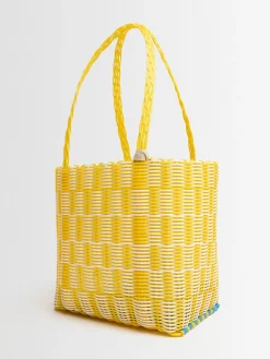 Medium woven basket bag