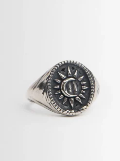 Midnight silver ring