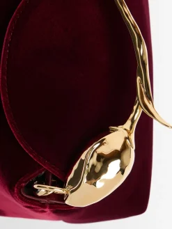 Mini Bloom velvet top handle bag