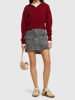 Minigonna in denim con tasche
