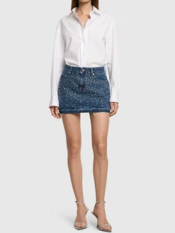 Minigonna in denim / cristalli