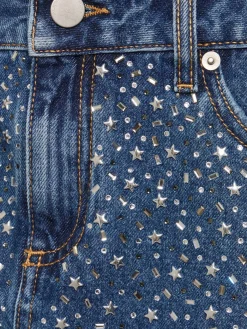 Minigonna in denim / cristalli