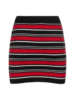 Minigonna in maglia di lana a righe