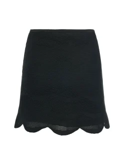 Minigonna in mesh di seta e cotone