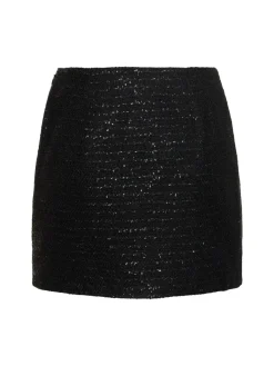 Minigonna in tweed con paillettes