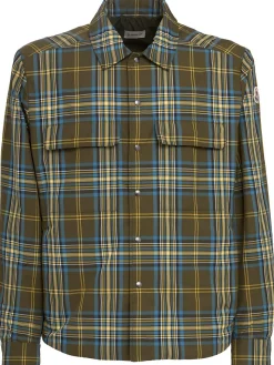Monogram checked nylon shirt jacket