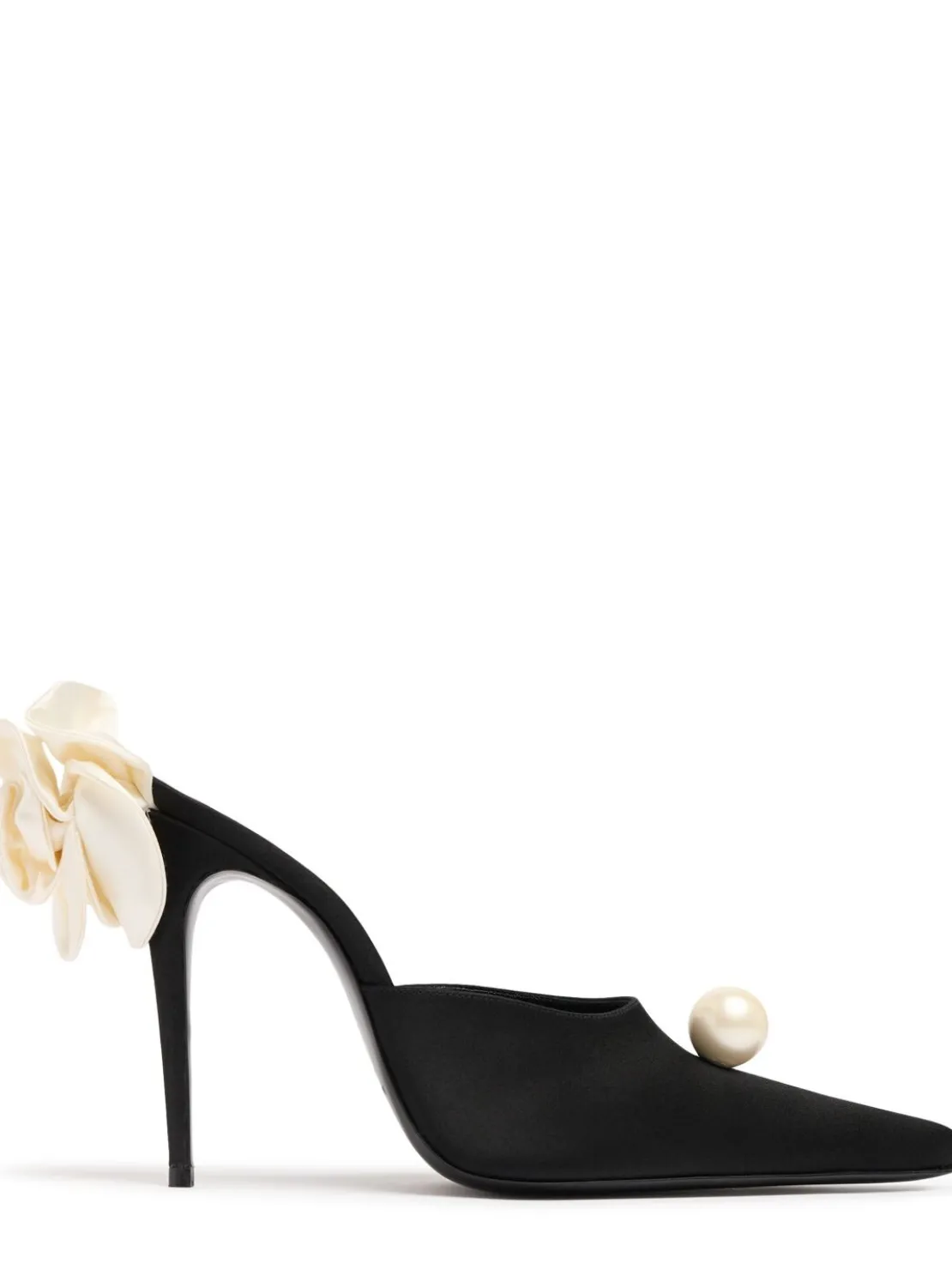 Mules Flower in raso 110mm