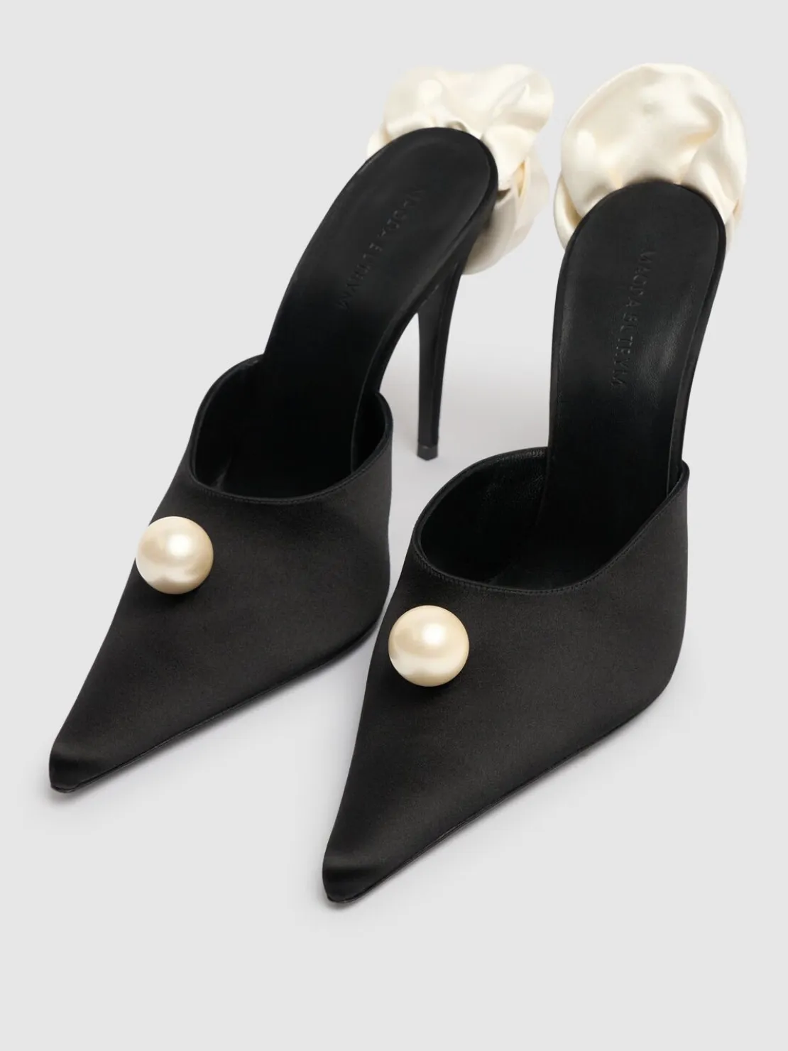 Mules Flower in raso 110mm