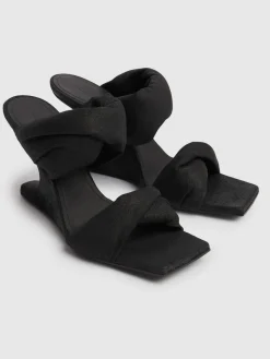Mules Twisted Cantilever in camoscio 80mm