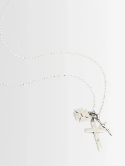 Multi cross silver necklace
