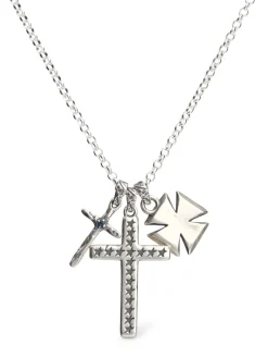 Multi cross silver necklace