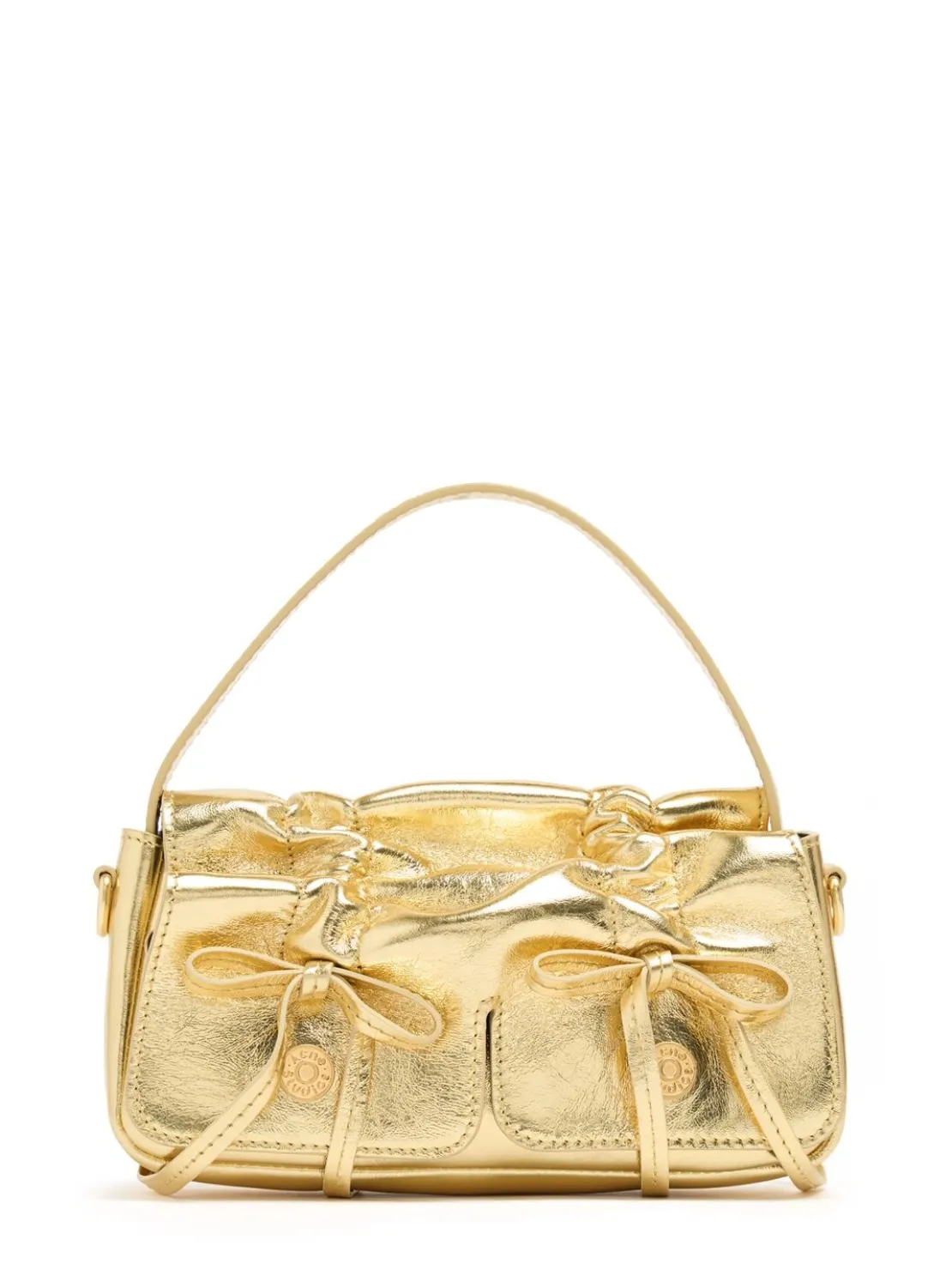 Multipocket lux metallic micro crossbody