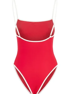 Neo square neckline one-piece swimsuit