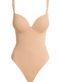 Nylon blend thong bodysuit