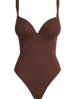 Nylon blend thong bodysuit
