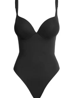 Nylon blend thong bodysuit