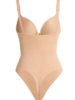 Nylon blend thong bodysuit