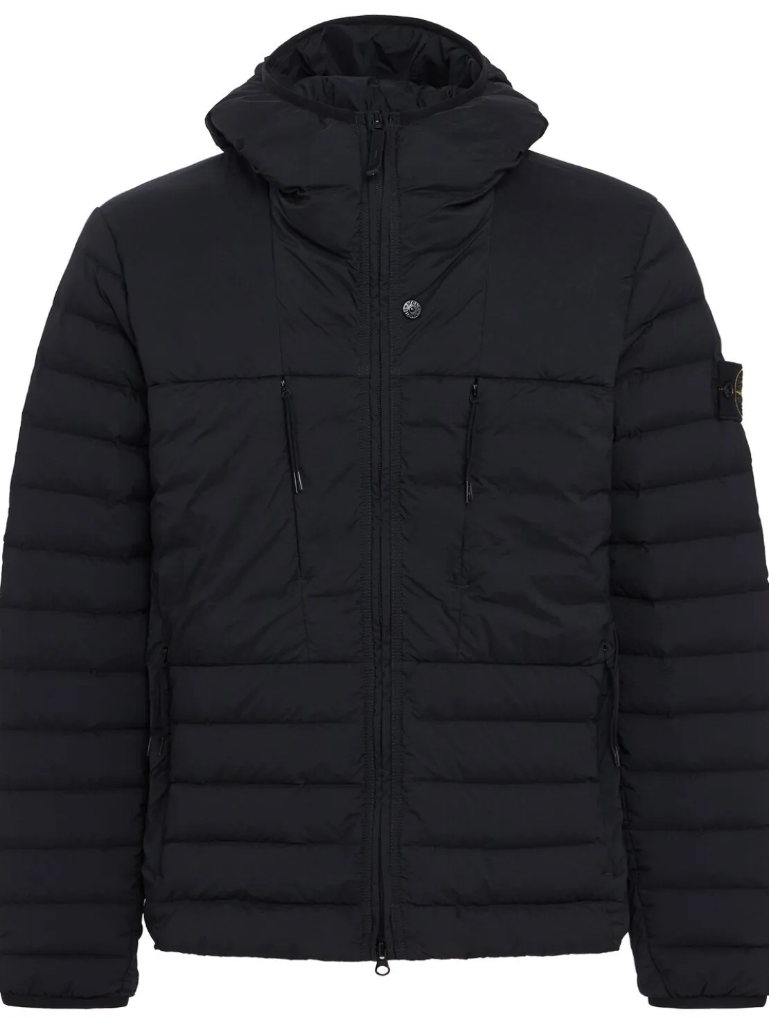 Nylon hooded down jacket