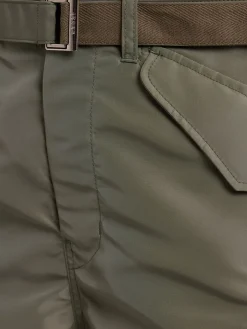 Nylon twill cargo shorts