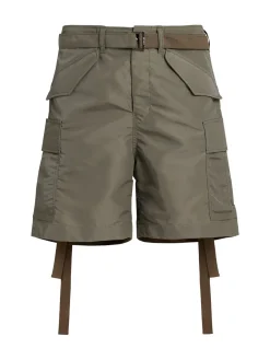 Nylon twill cargo shorts