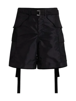 Nylon twill cargo shorts