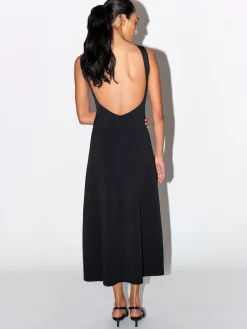 Open back viscose dress
