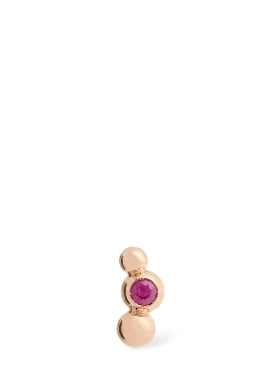 Orecchino Bollicine in oro rosa 9kt / rubino