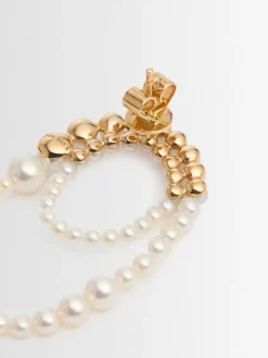 Orecchino singolo Embrassée 14kt con perle