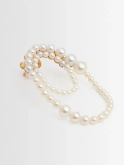 Orecchino singolo Embrassée 14kt con perle