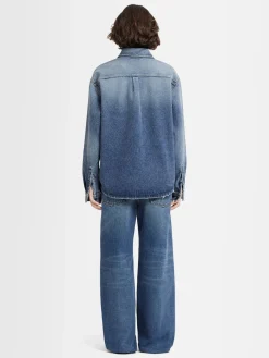 Overshirt Luce in denim stonewash