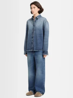 Overshirt Luce in denim stonewash